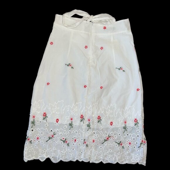 H&M Girl's Embroidered Floral Eyelet Boho Crop Top & Skirt Set NWT - Picture 6 of 11